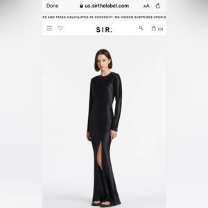 SIR THE LABEL Black Satin Dress